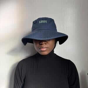 Vintage Levi’s Navy Blue Sun Bucket Hat - Gorpcore / Streetwear L/XL
